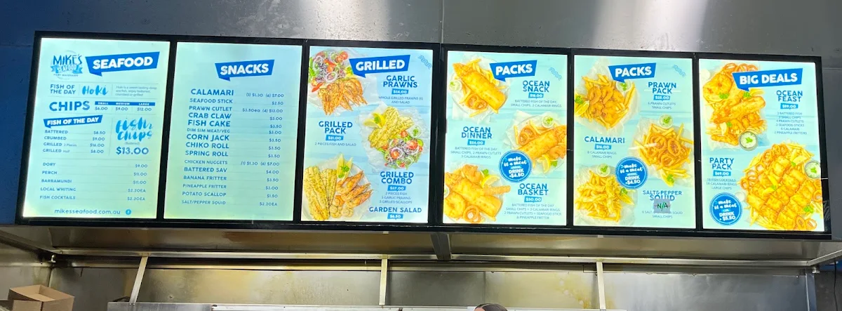 Menu, Mike's Seafood