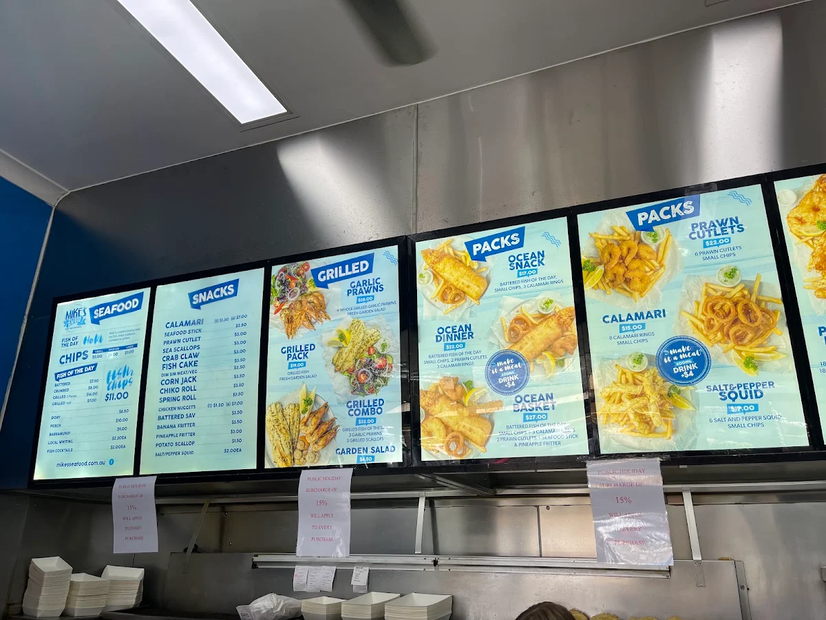 Menu, Mike's Seafood
