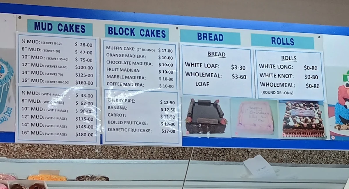 Menu, Sargent's Cakes