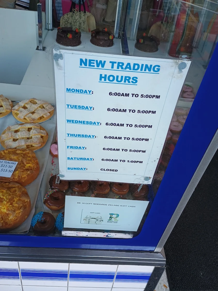 Menu, Sargent's Cakes