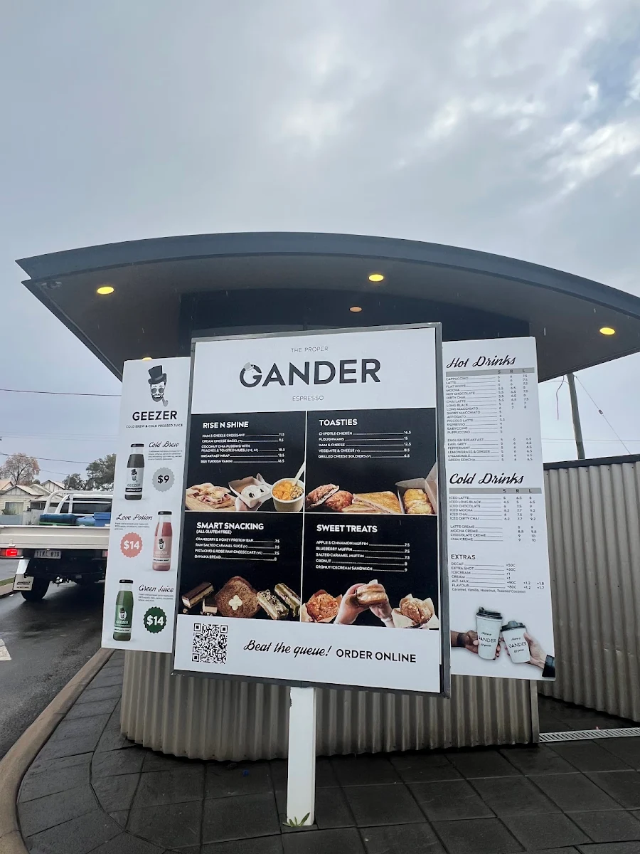 Menu, Proper Gander Espresso - Drive Through