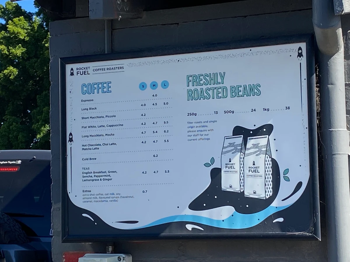 Menu, Rocketfuel Coffee Roasters