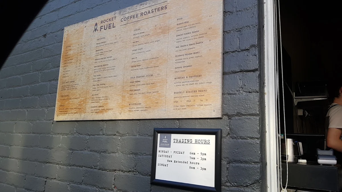 Menu, Rocketfuel Coffee Roasters