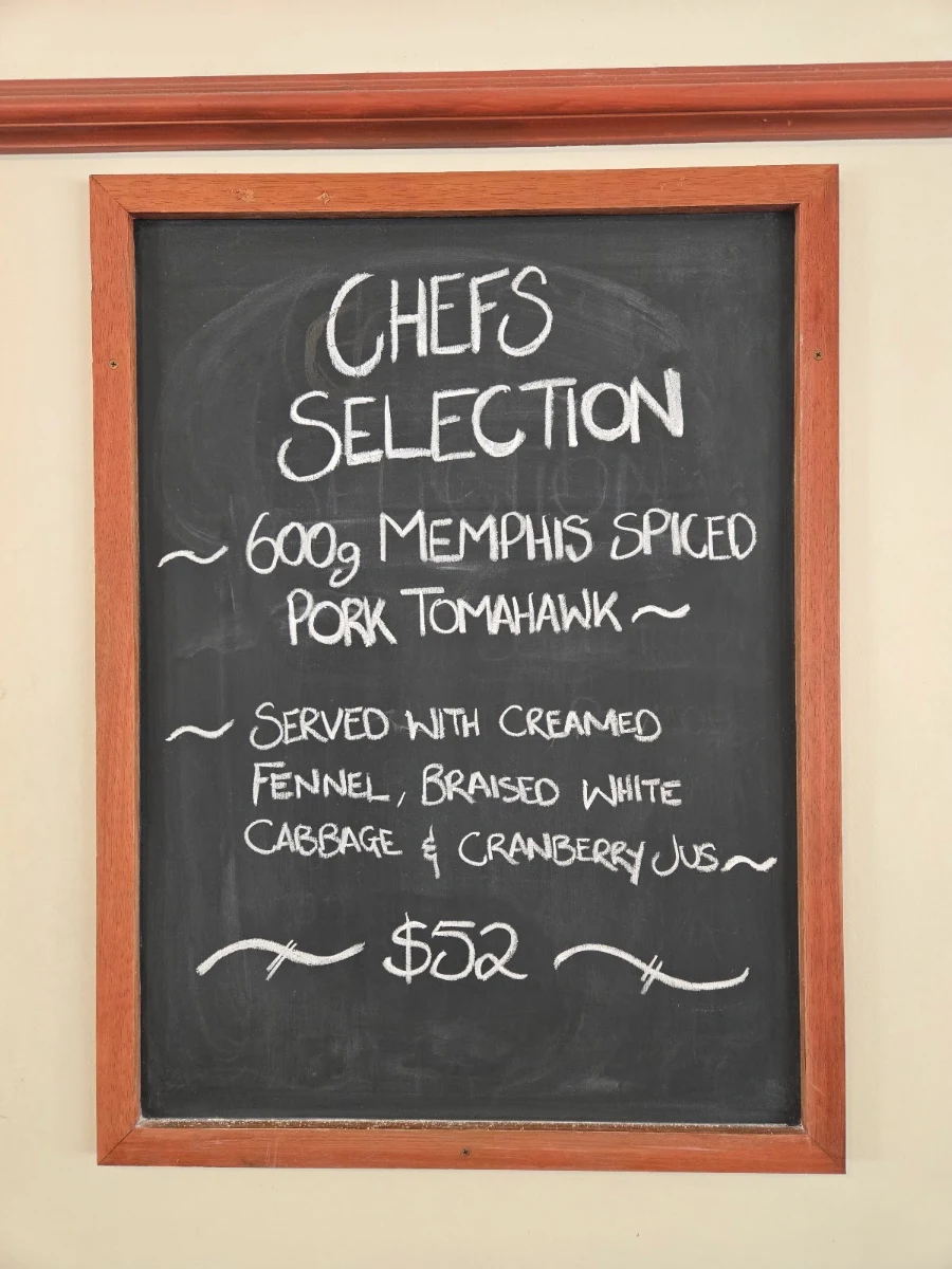 Menu, Maleny Pub