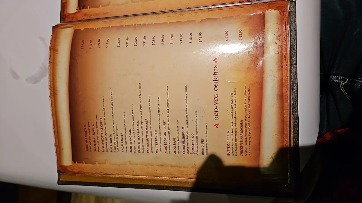 Menu, Baahubali Indian Restaurant