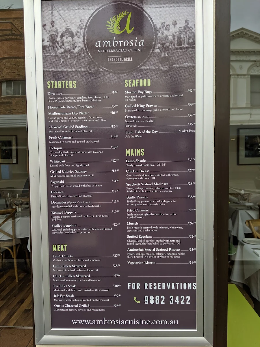 Menu, Ambrosia