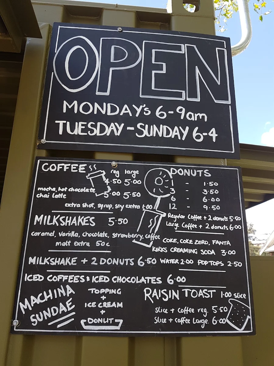 Menu, Machina Coffee Donuts