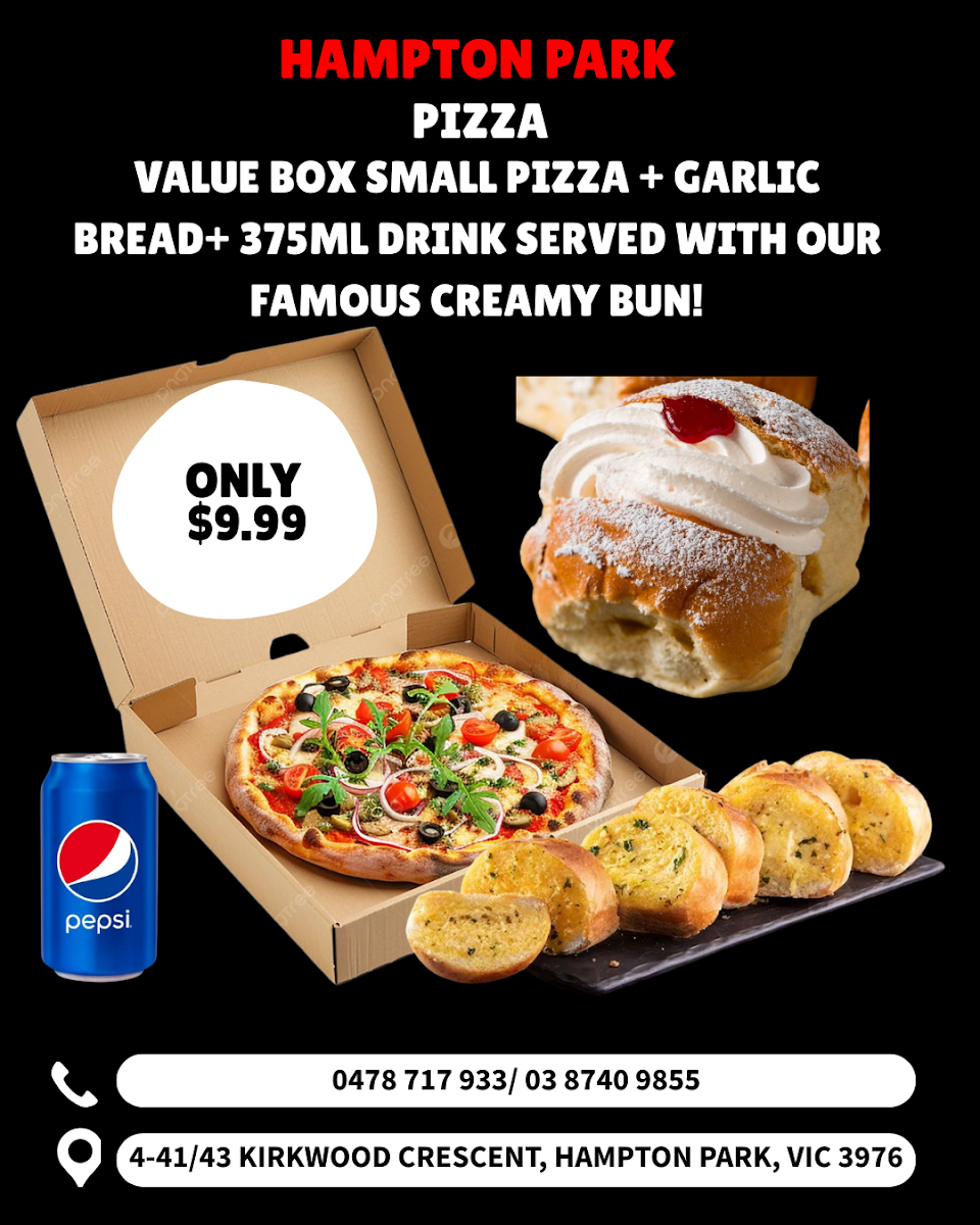 Menu, Hampton Park Pizza