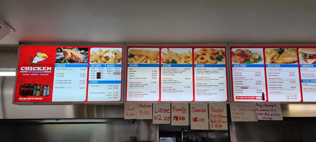 Menu, Chicken Time Norwood
