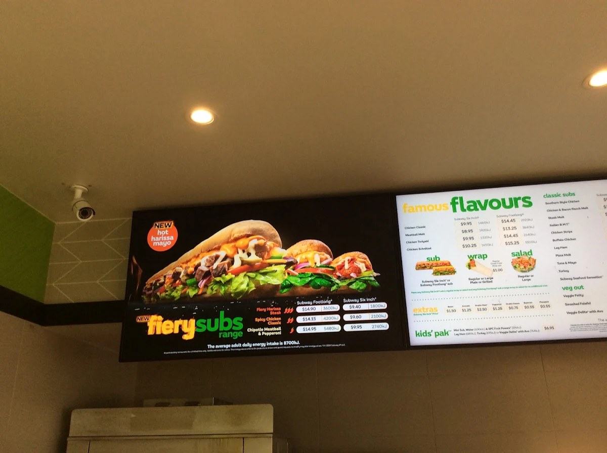 Menu, Subway
