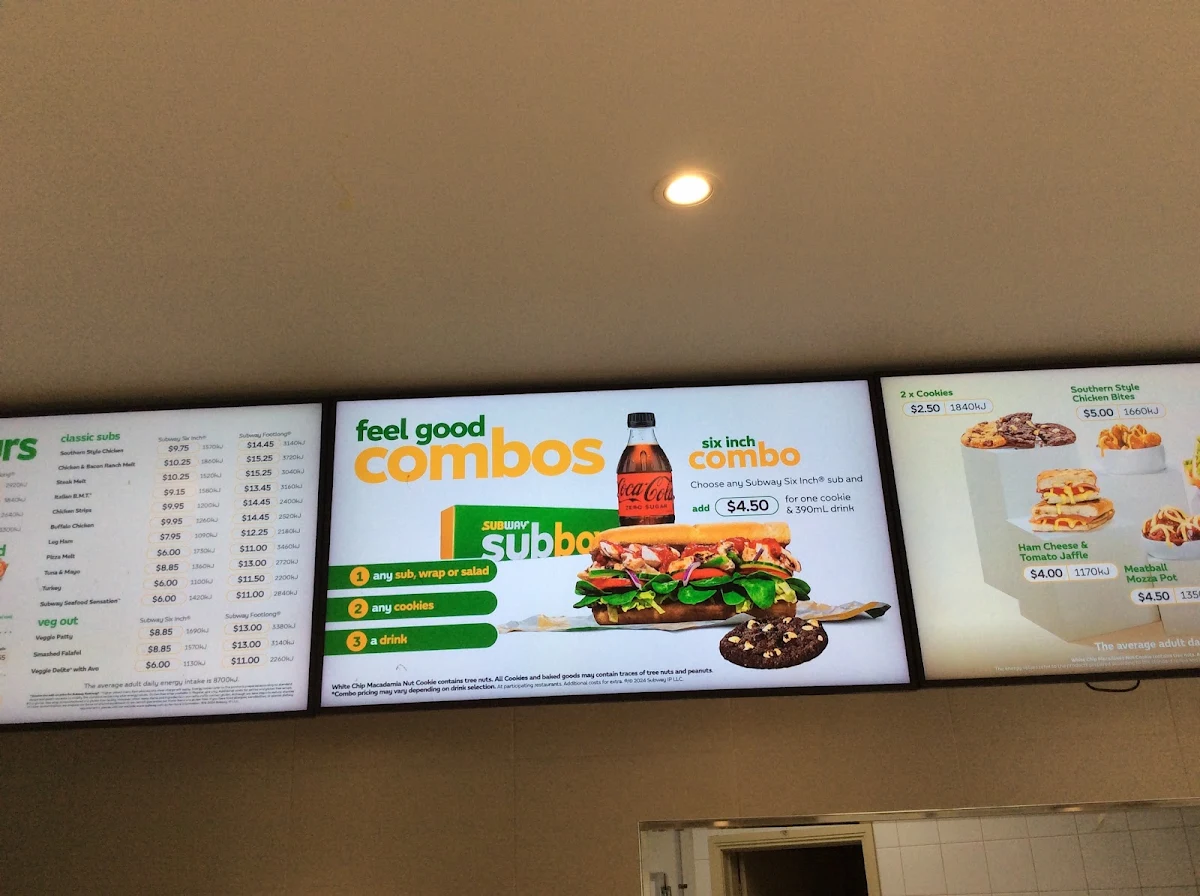 Menu, Subway