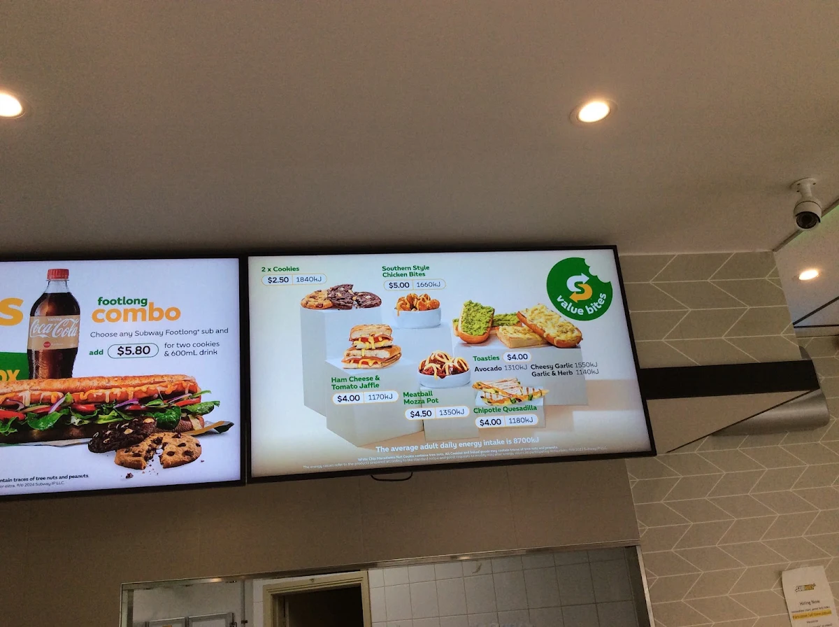 Menu, Subway