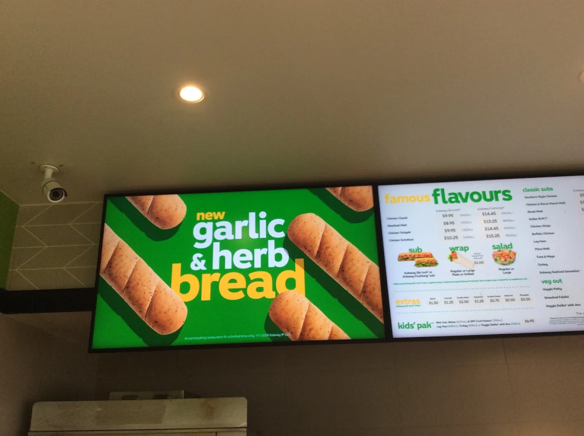 Menu, Subway