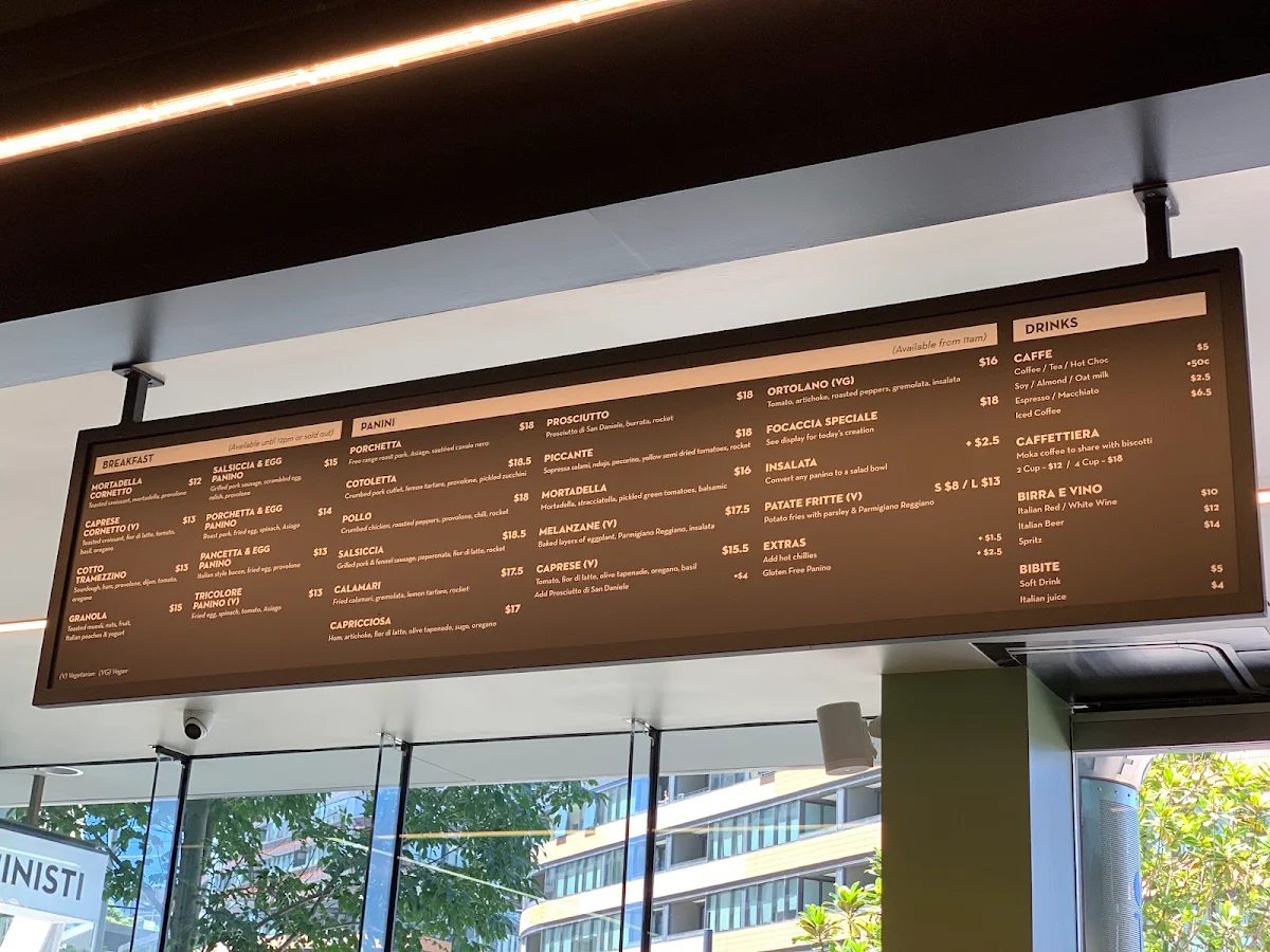 Menu, Saluministi Docklands