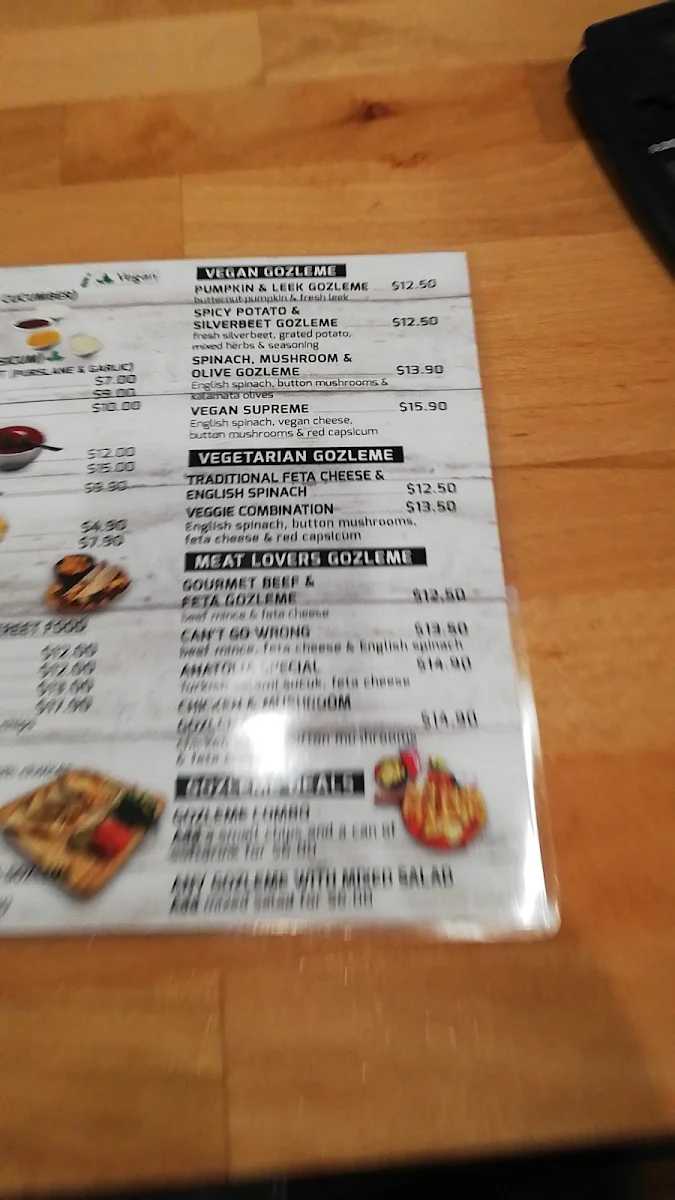 Menu, Anatolia Tantuni