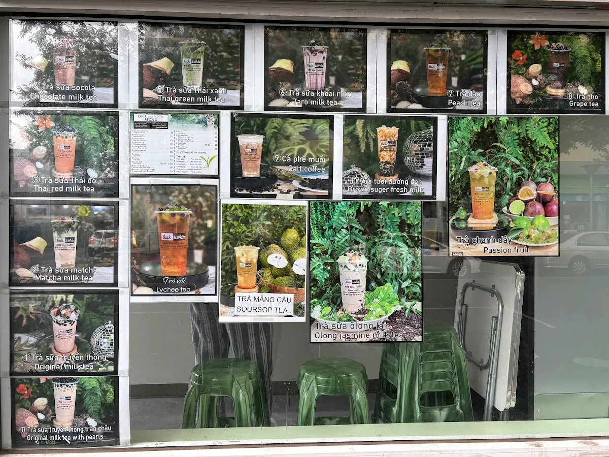 Menu, Black and White Milk Tea 2 FOOTSCRAY
