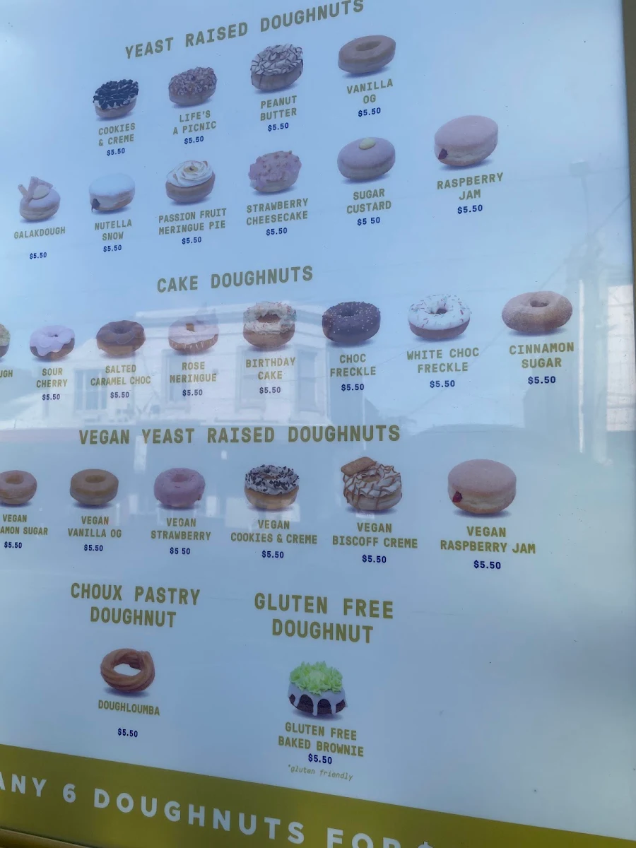Menu, TODCO - The Oakleigh Doughnut Co (Richmond)