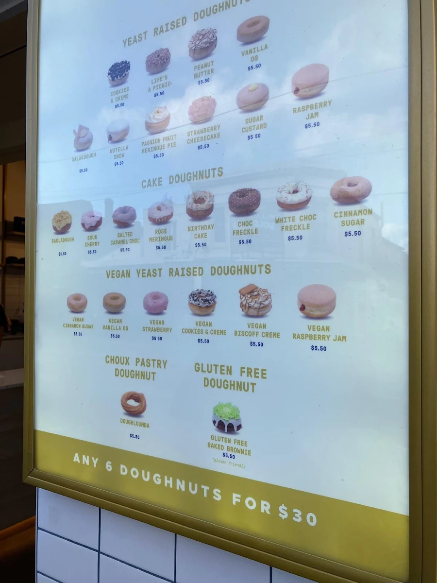 Menu, TODCO - The Oakleigh Doughnut Co (Richmond)