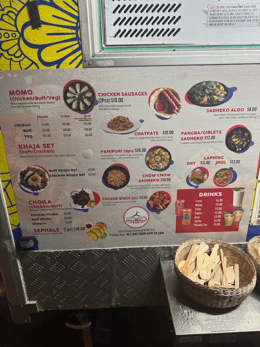 Menu, MoMo Vibe Ashfield (Food Truck)