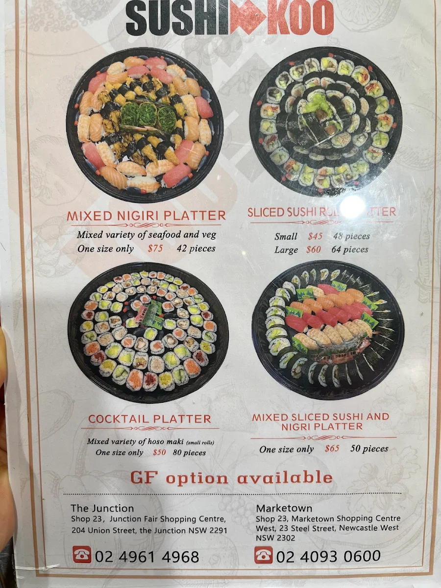 Menu, Sushi Koo - The Junction