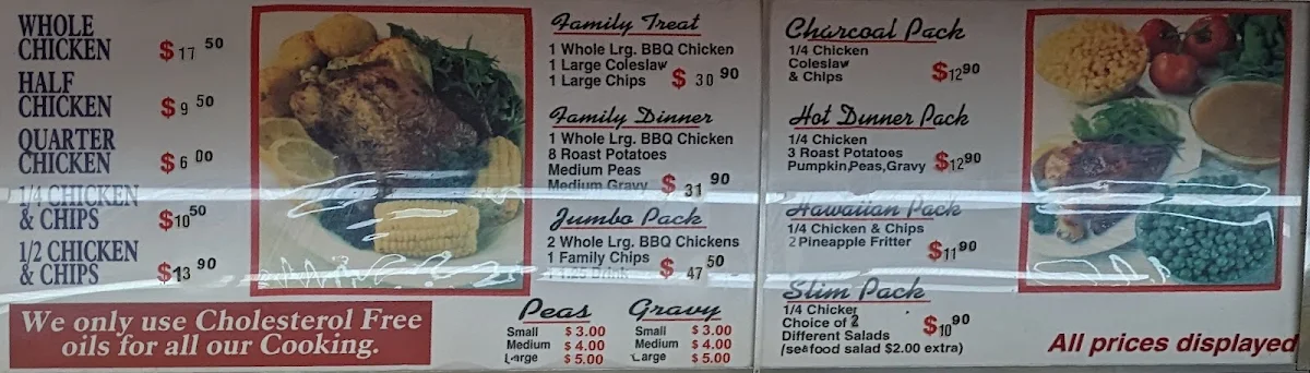 Menu, Red Rock Charcoal Chicken