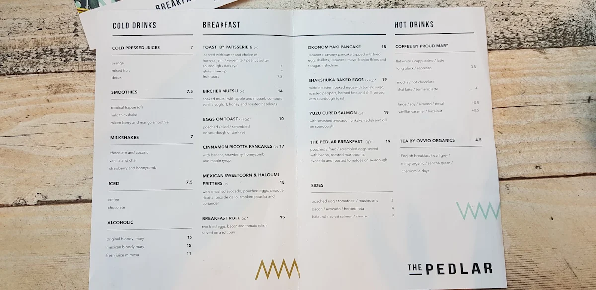 Menu, The Pedlar