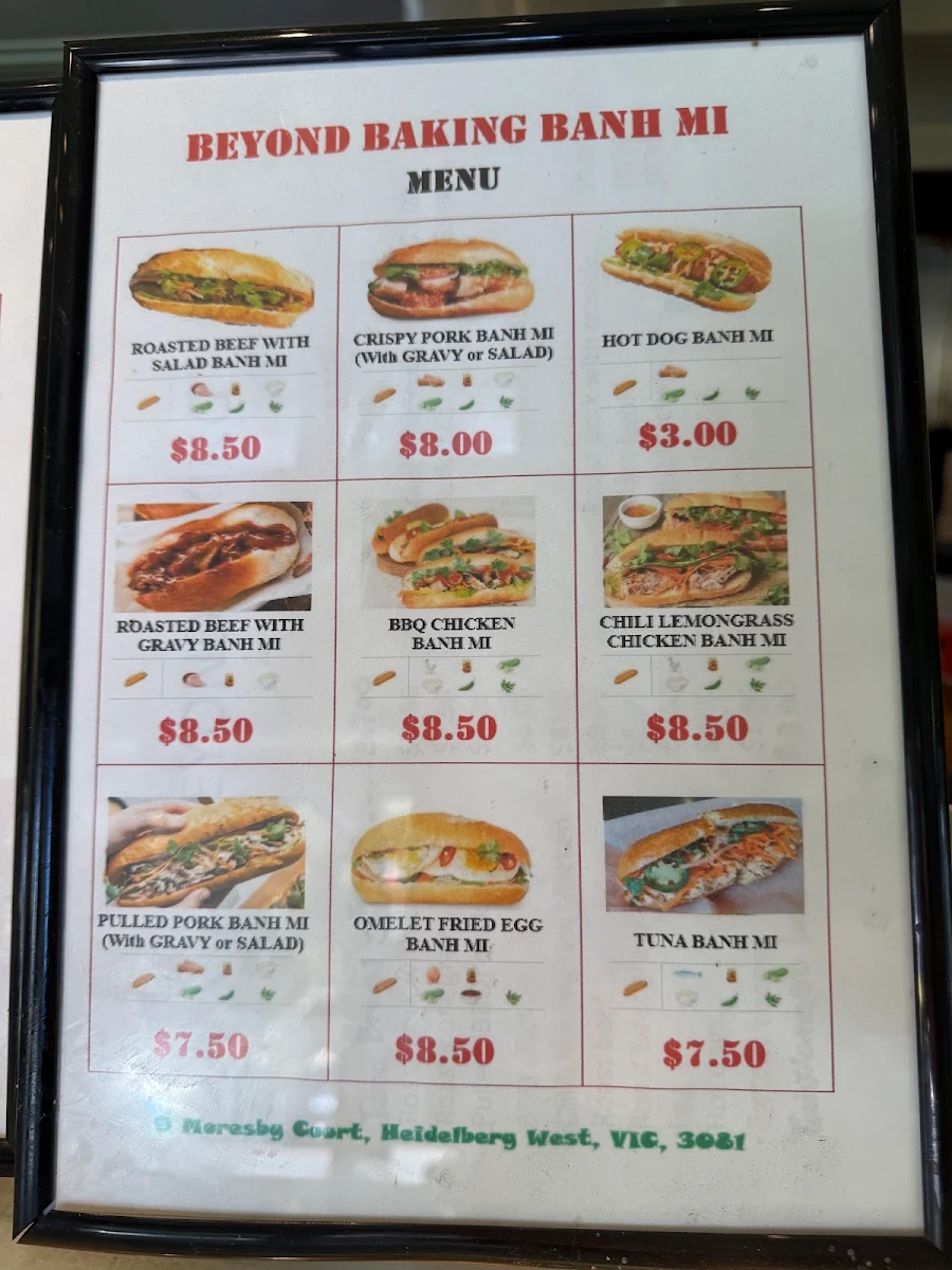 Menu, Beyond Baking