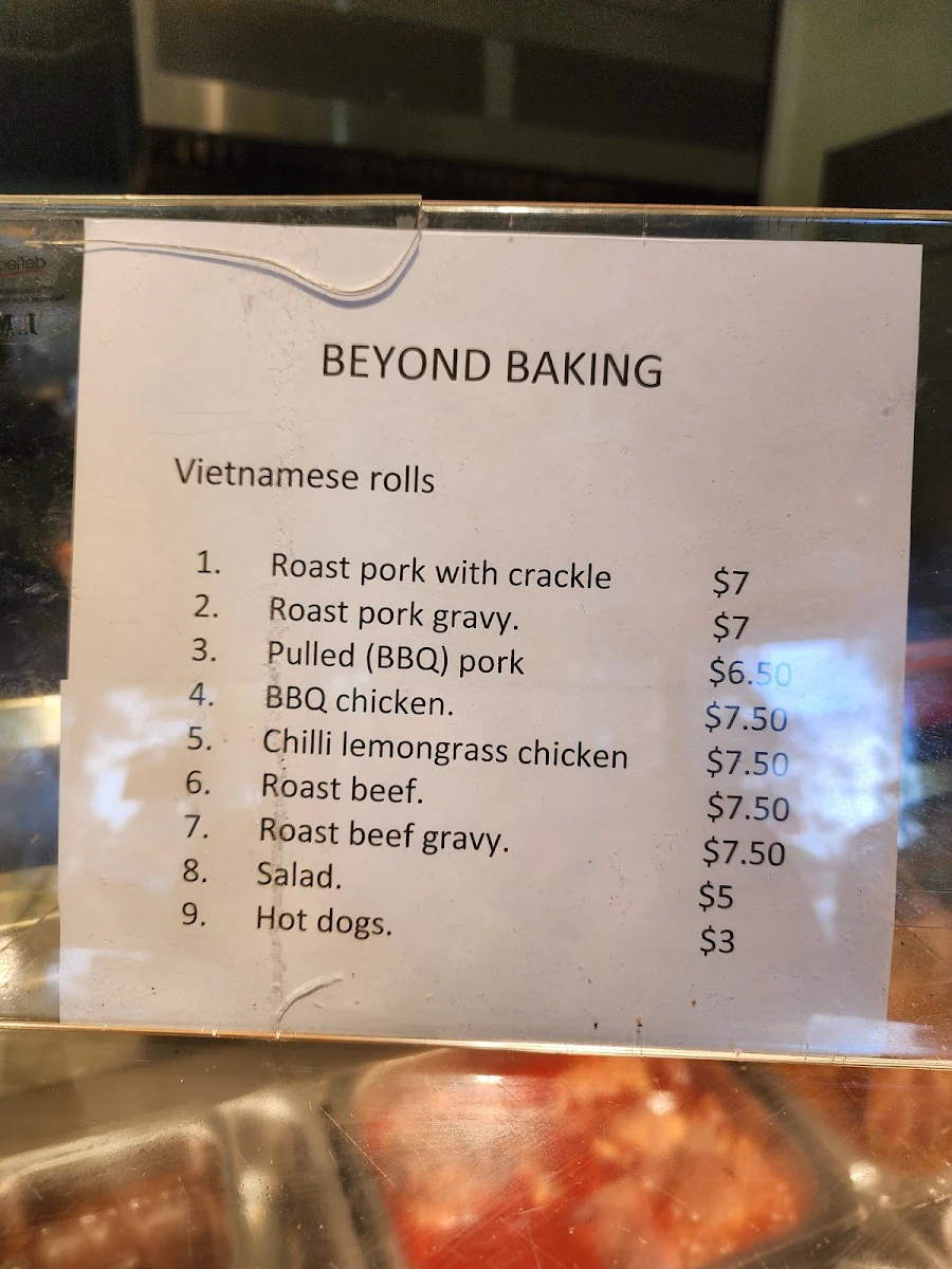 Menu, Beyond Baking