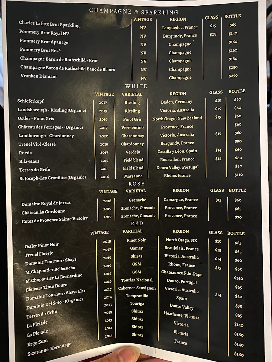 Menu, Gelato Messina Parramatta