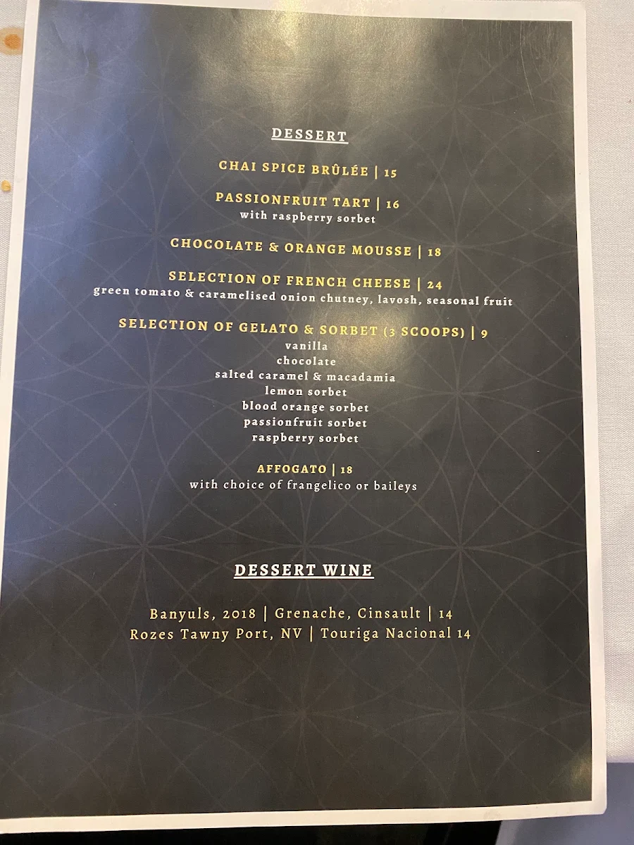 Menu, Gelato Messina Parramatta