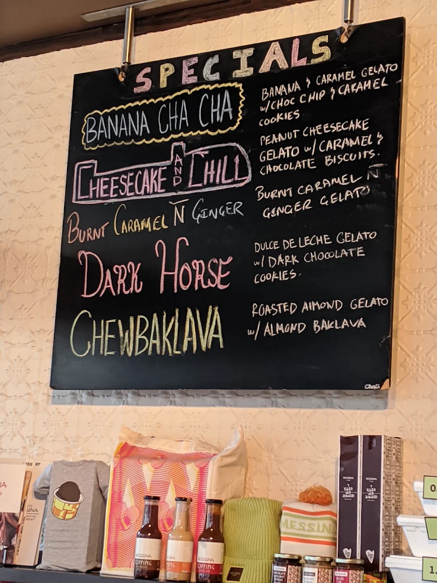 Menu, Gelato Messina Parramatta