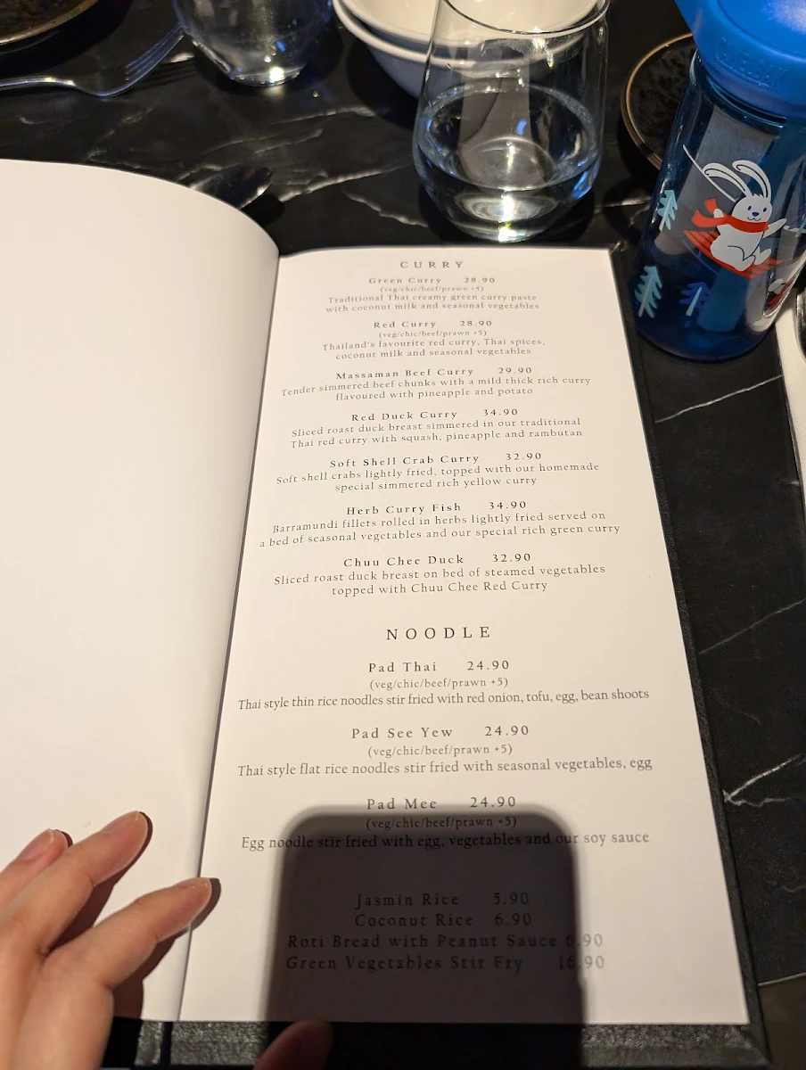 Menu, Blossom Thai