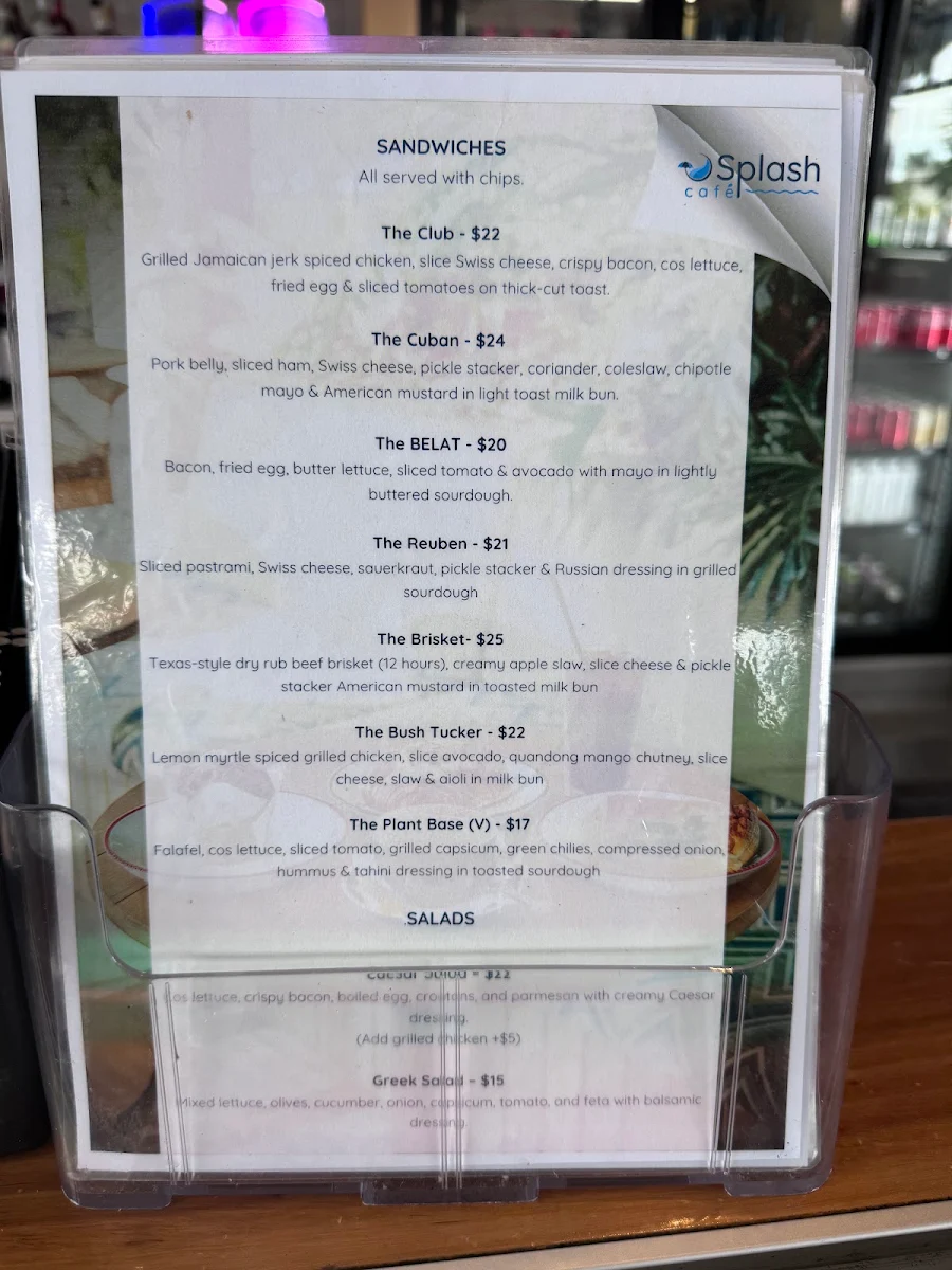 Menu, Poolhouse Bar & Kitchen
