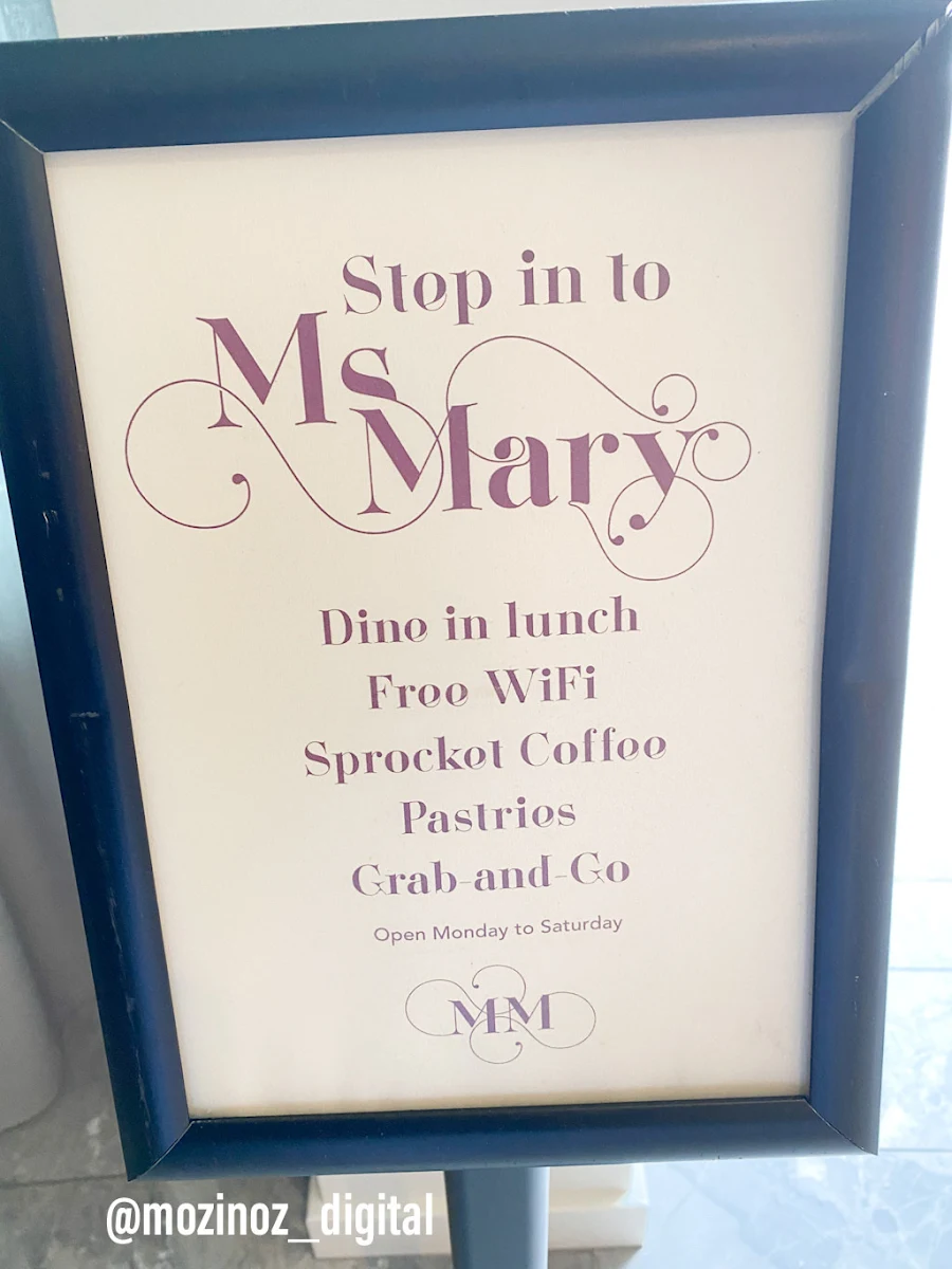 Menu, Ms Mary
