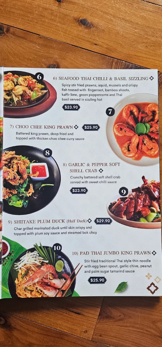 Menu, KinKinKin Thai Restaurant