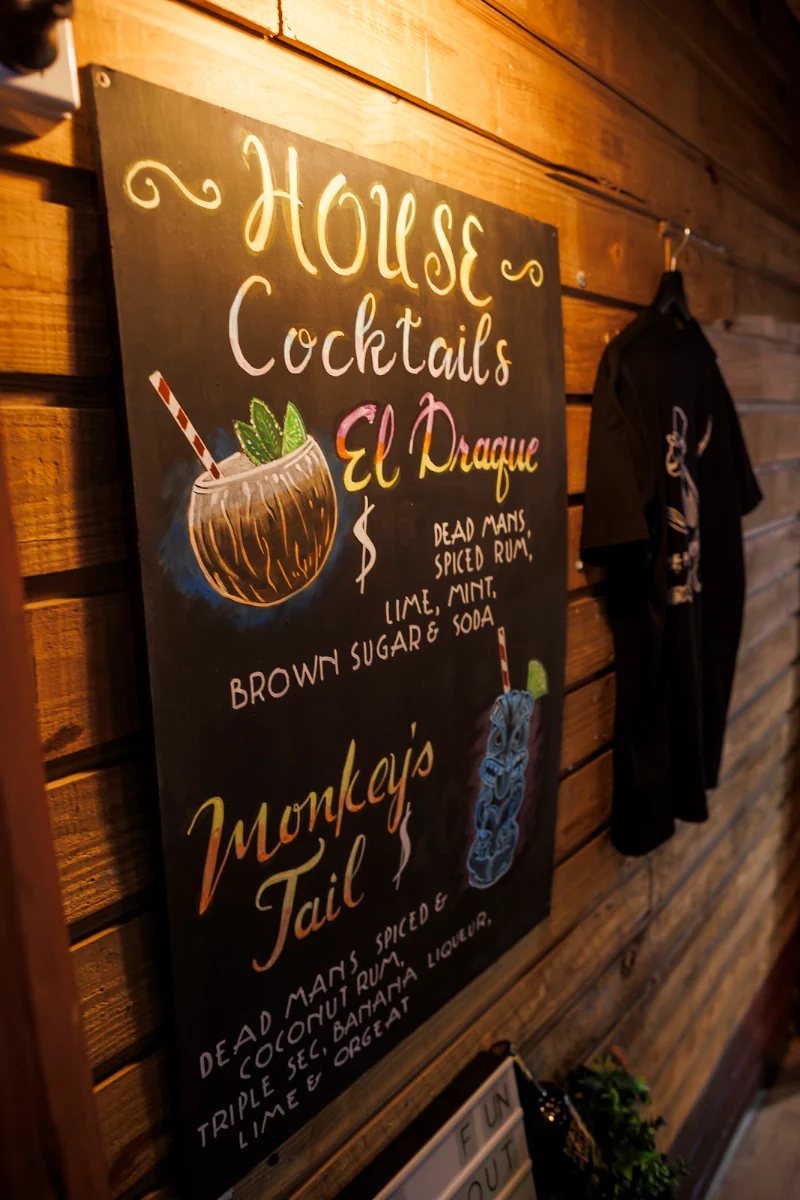 Menu, The Fourth Monkey Cocktail Bar & Grill
