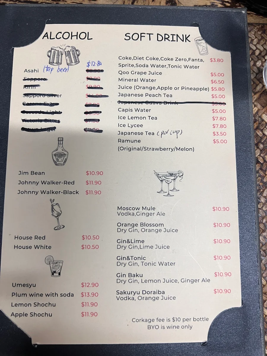 Menu, Kagawa Japanese Cuisine