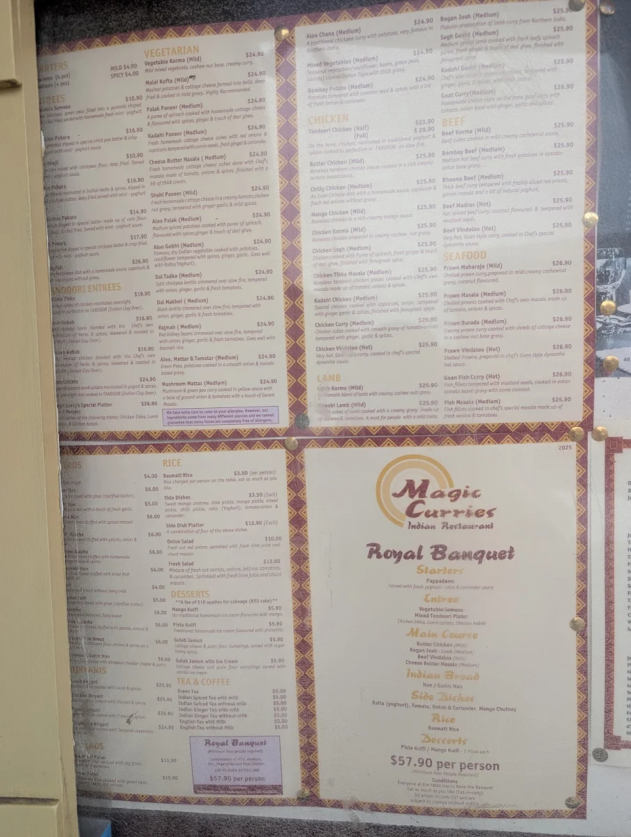 Menu, Magic Curries