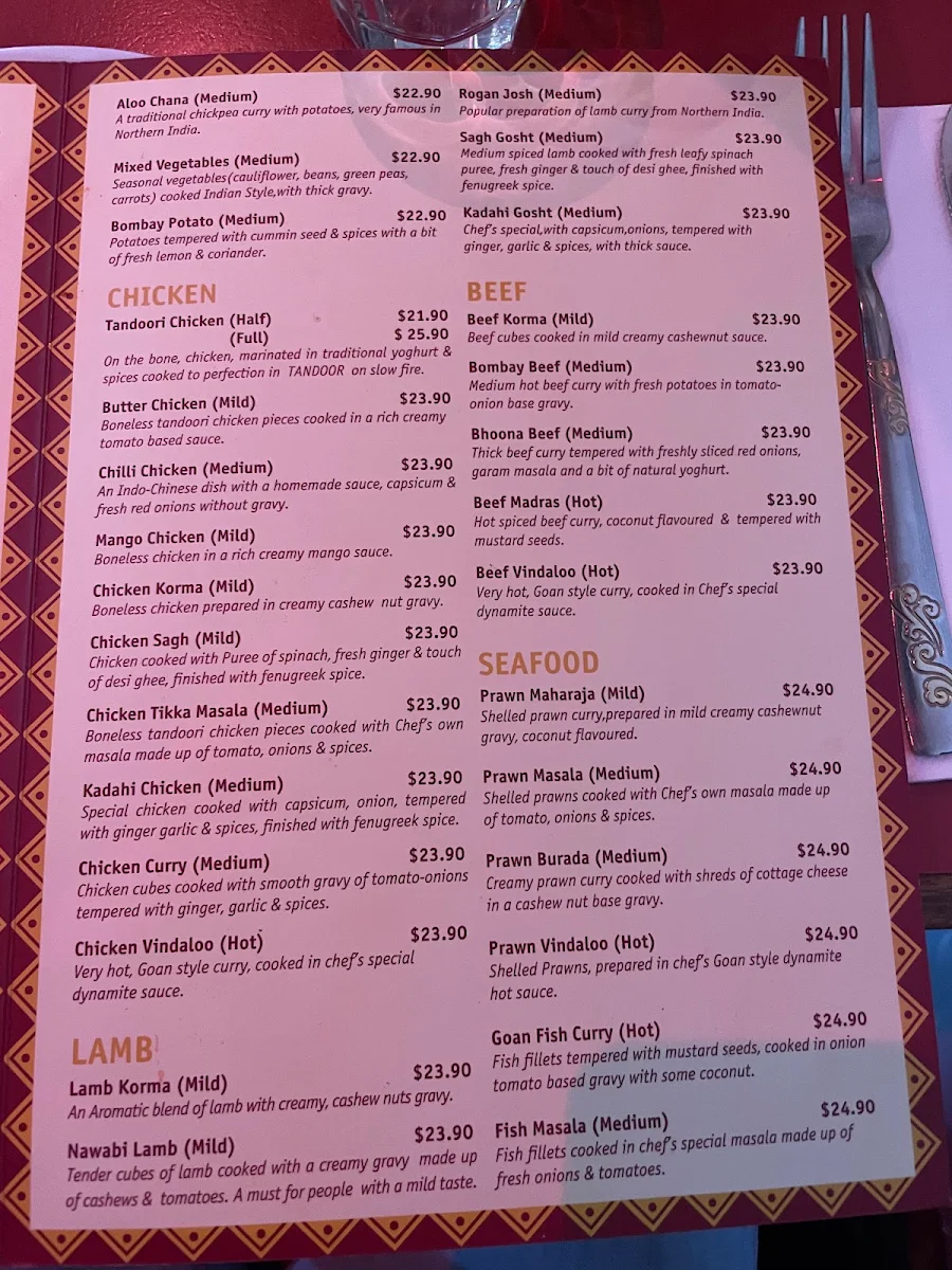 Menu, Magic Curries
