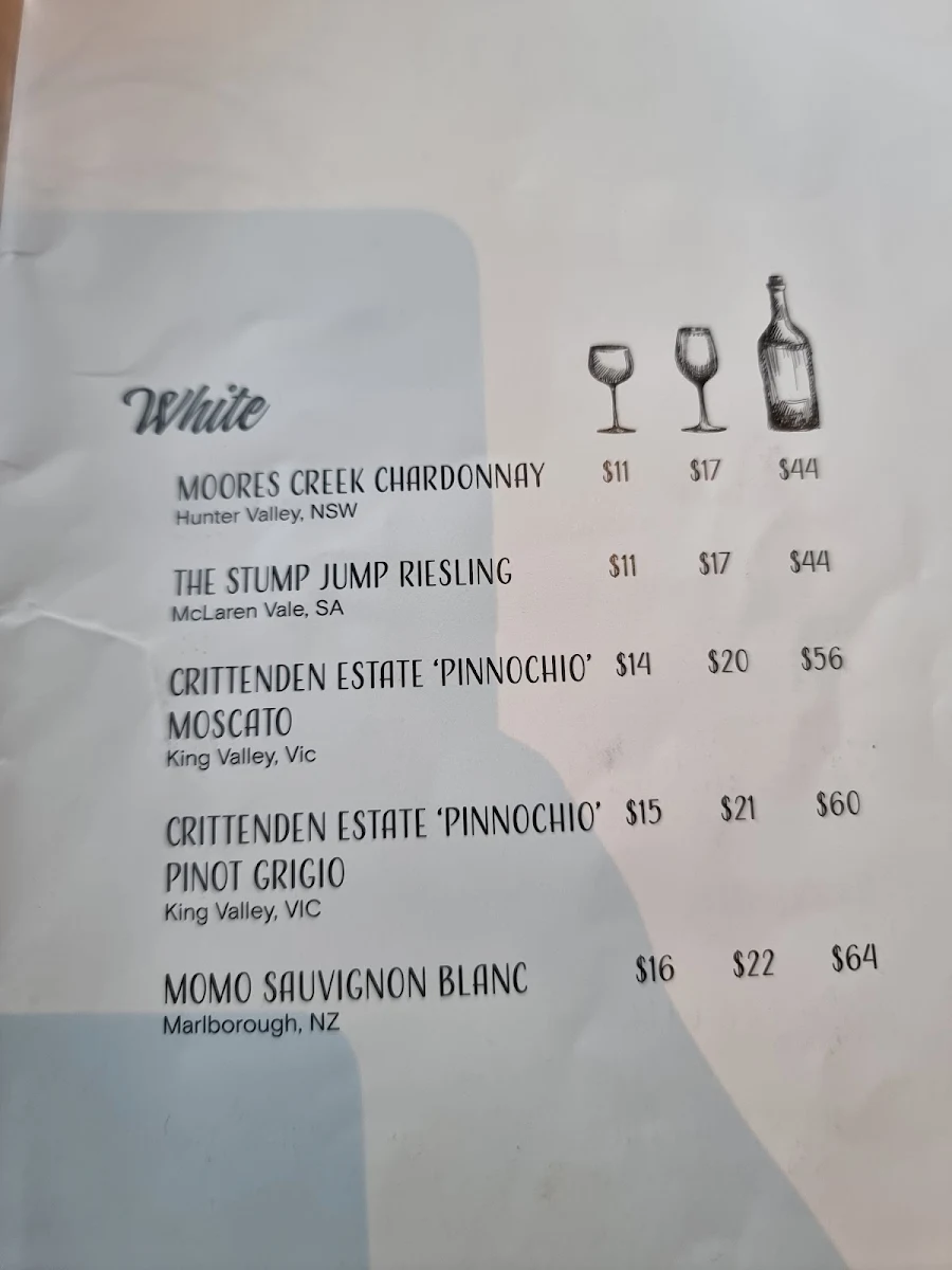 Menu, La Costa Restaurant