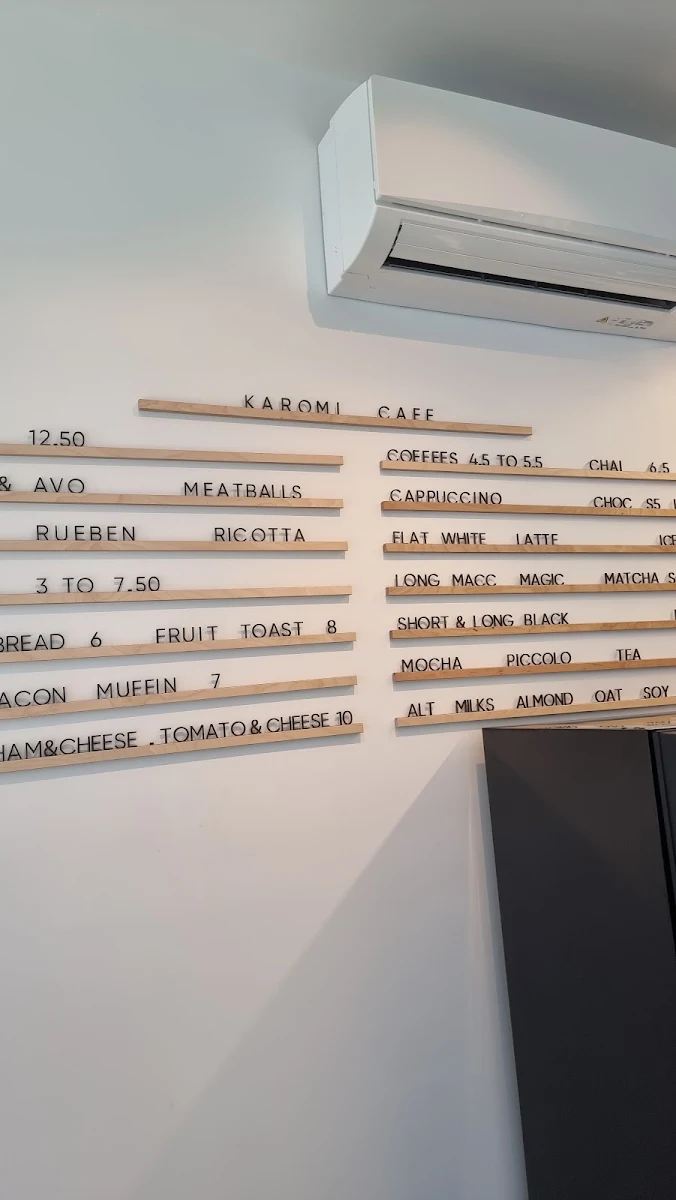 Menu, Karomi Cafe - Mackenzie Street