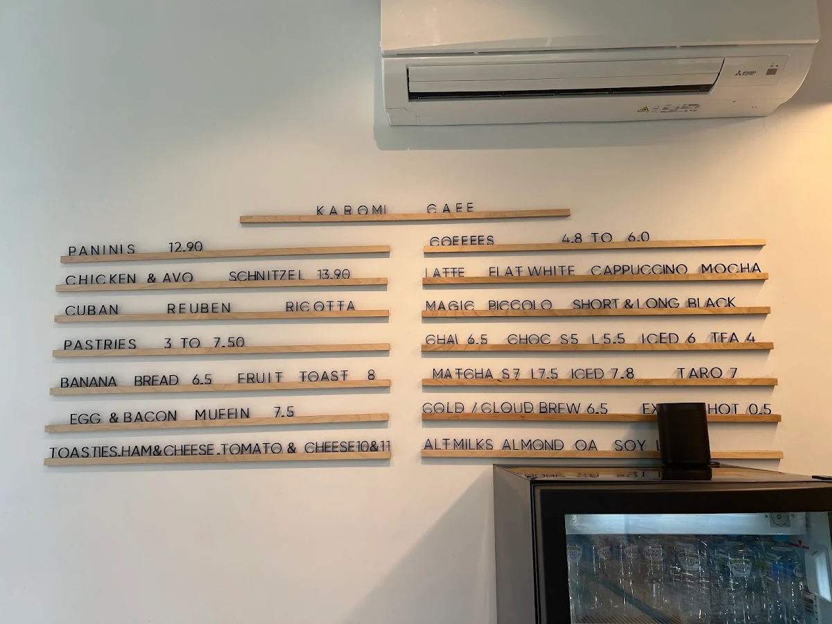 Menu, Karomi Cafe - Mackenzie Street