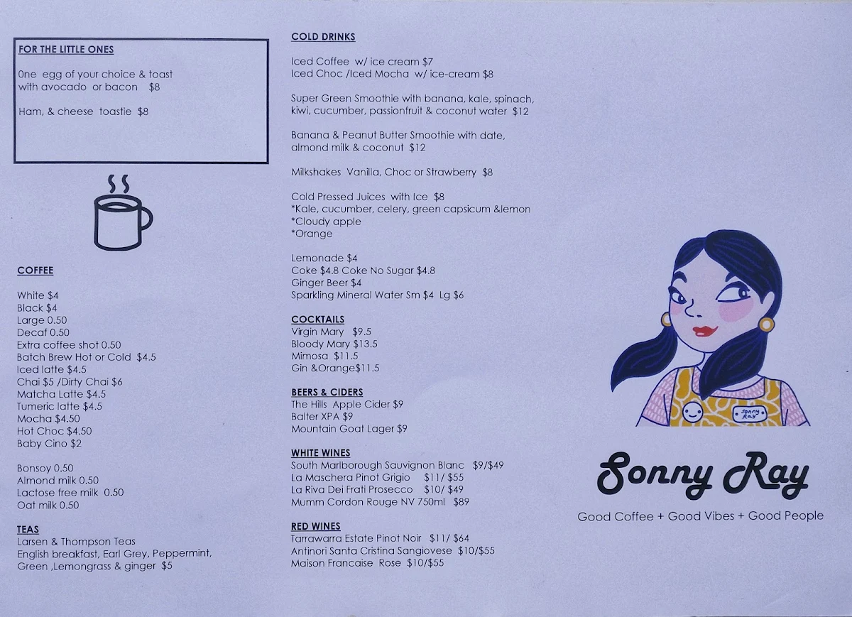 Menu, Sonny Ray