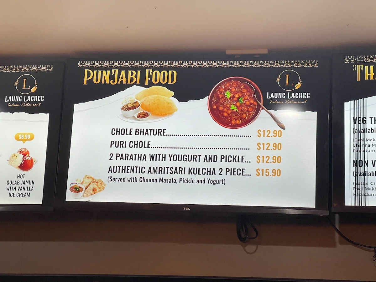Menu, Laung Lachee Indian Restaurant