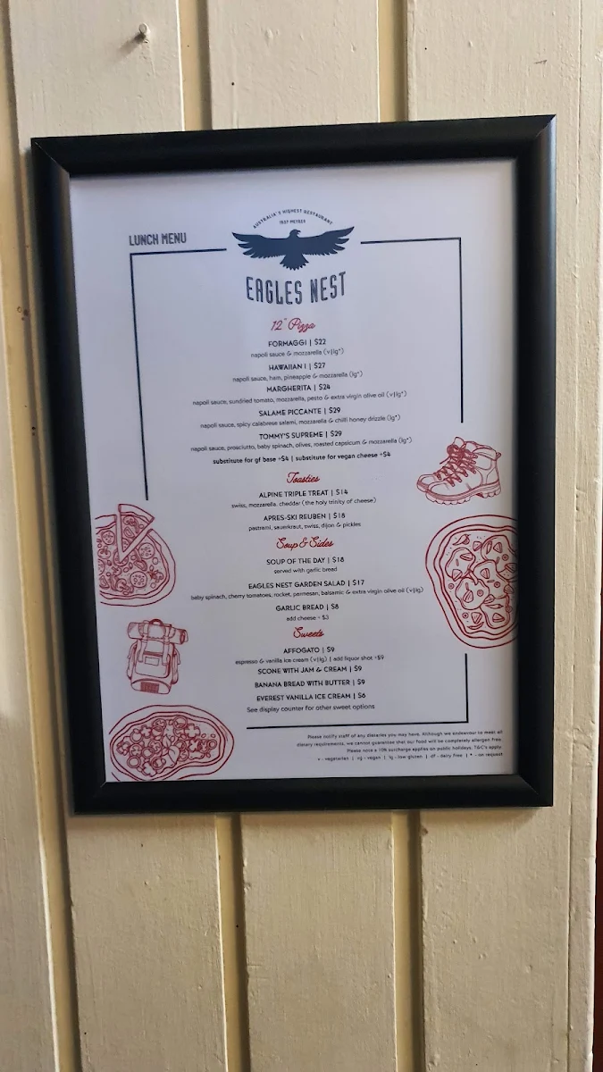 Menu, Eagles Nest Restaurant