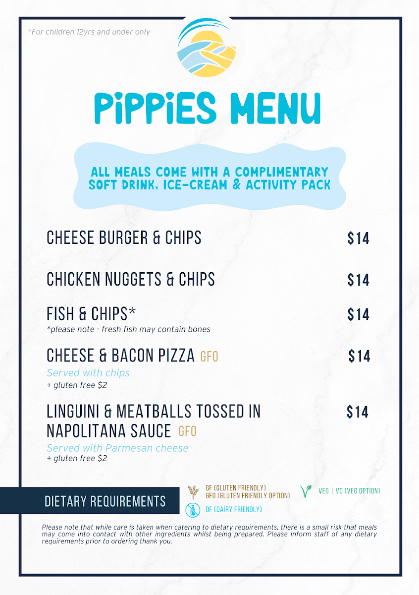Menu, Sandhills Sports Club - Home of Bargara Bowls