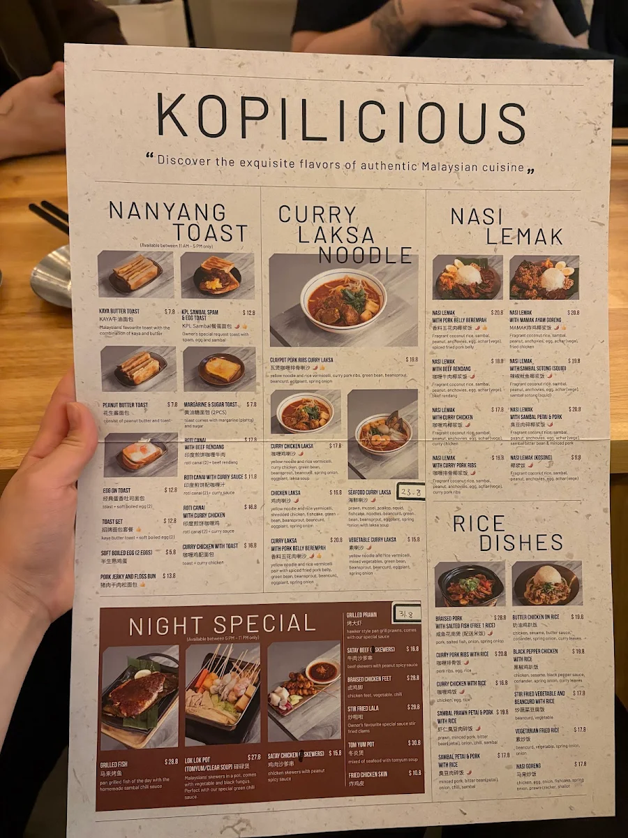 Menu, Kopilicious