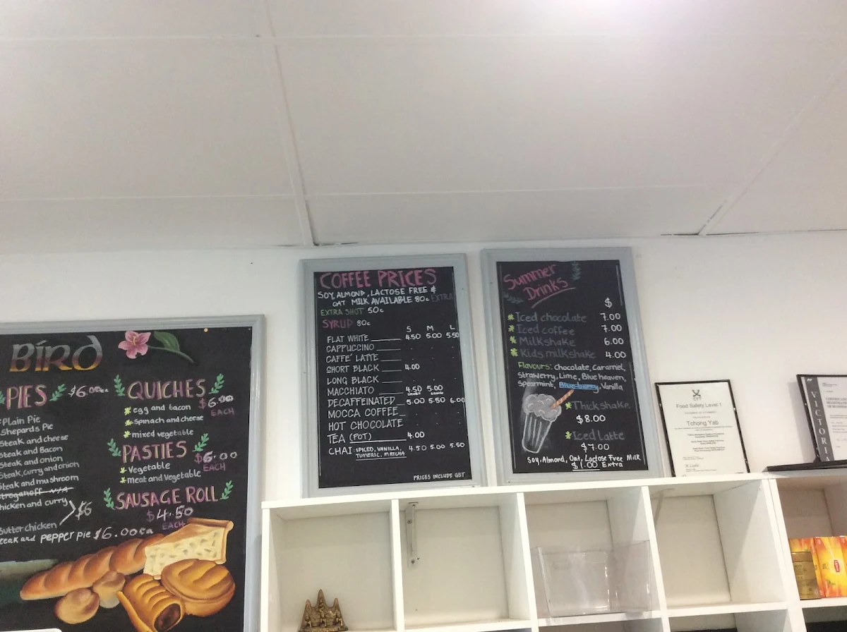 Menu, Humming Bird Dutch Cakes & Coffee