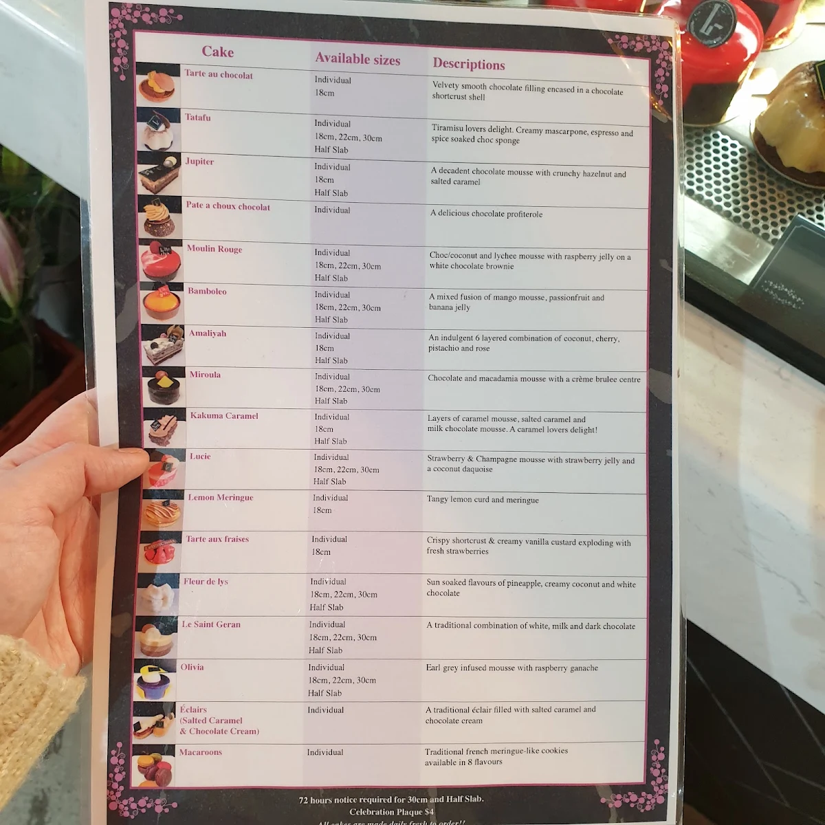 Menu, French & Mor