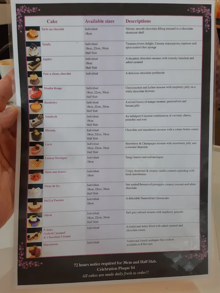 Menu, French & Mor